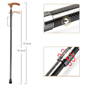 Entai Top One Bâton <span class=keywords><strong>de</strong></span> <span class=keywords><strong>marche</strong></span> <span class=keywords><strong>nordique</strong></span> médical pliable en fibre <span class=keywords><strong>de</strong></span> carbone personnalisé pour hommes âgés Alpenstock Canne <span class=keywords><strong>de</strong></span> trekking Randonnée EVA - Product Image 2