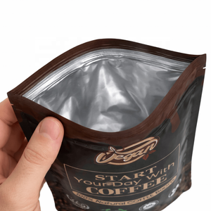 Sacs d'emballage personnalisés pour grains de café, sachets à fermeture éclair à fond plat en aluminium pour café, imprimés sur mesure - Product Image 2