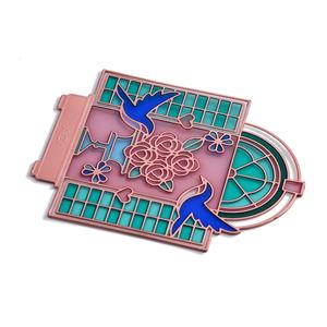 Marcapáginas con Diseño de Golondrina en Color Rosa Claro y Forma de Puerta en Color Oro Rosa, Precio Directo de Proveedor - Product Image 4