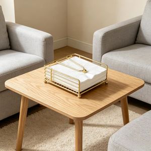 Porte-serviettes carré en métal noir, élégant et luxueux, best-seller pour table de salle à manger et restaurant - Product Image 5