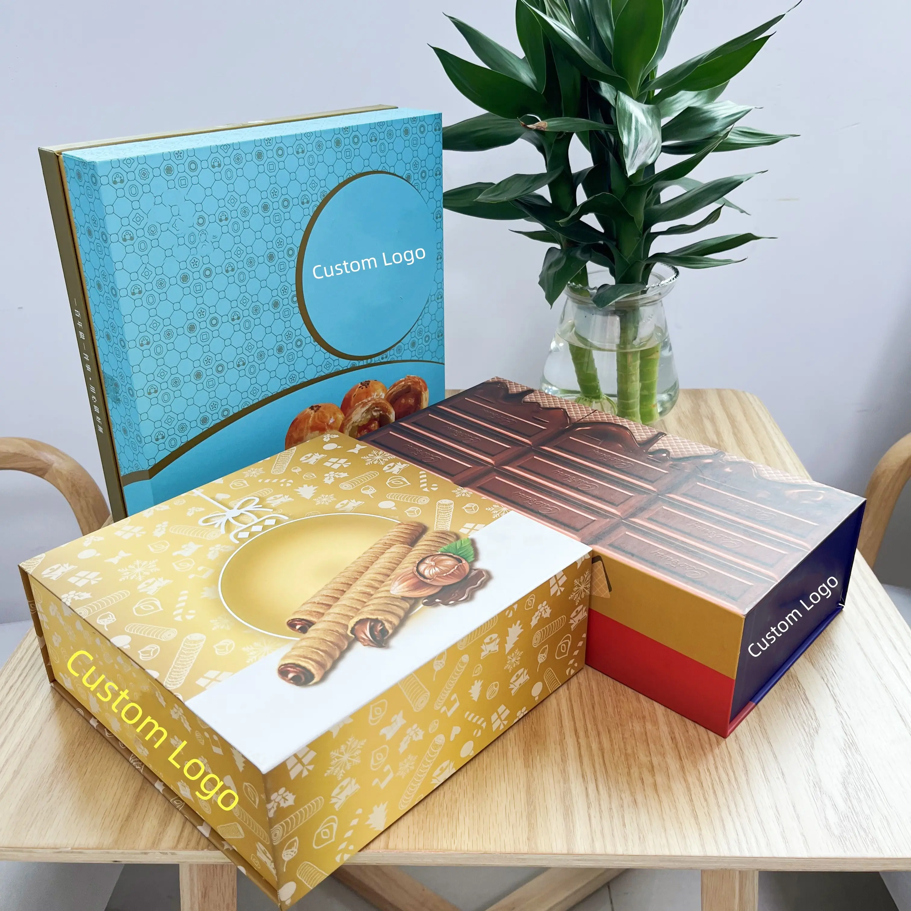 Caixa de presente personalizada dandy, chocolate, biscoito, natal para homens, mulheres e crianças