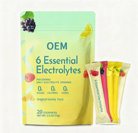 Capsules de boisson électrolytique hydratante à marque privée OEM, 20 sticks, 6 électrolytes essentiels, vitamine C, zinc, pour sportifs adultes
