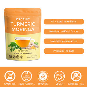 Private Label OEM Customize <strong>Organic</strong> Turmeric Root with Moringa <strong>Tea</strong> <strong>Herbal</strong> Blend <strong>Tea</strong> - Product Image 6