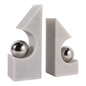 Fermalibri Scultorei Moderni con Accento Sferico in Metallo, Decorazione per Ufficio, Scrivania, Casa e Biblioteca - Product Image 3