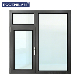 <span class=keywords><strong>Fenêtre</strong></span> à battant triple vitrage insonorisée de <span class=keywords><strong>style</strong></span> américain Rogenilan, fenêtres en aluminium à rupture de pont thermique pour l'extérieur - Product Image 1