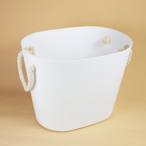Cesto per Biancheria Sporca GREENSIDE OEM, Cesto Portabiancheria in <span class=keywords><strong>Plastica</strong></span> con Manico in Corda - Product Image 4