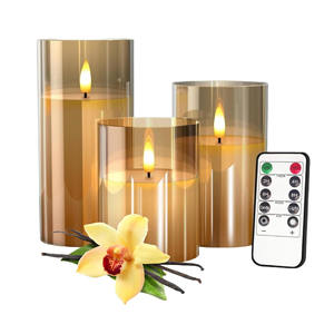 Bougie décorative électronique lumineuse simulée à tête oscillante en verre acrylique LED - Product Image 1