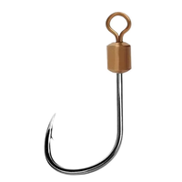 200 hameçons Iseama avec émerillon intégré pour la pêche en eau salée, accessoire pour leurres souples/durs avec rotation à 360 degrés