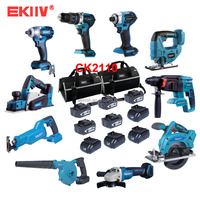 EKIIV CK-2109 Bürstenloser Akku-Kombi-Set mit LED-Arbeitsleuchte für Nachtbaustellen und Notfallreparaturen
