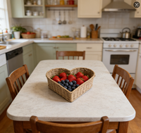 Panier de rangement multifonctionnel en corde de papier tressée en forme de cœur, avec poignée, écologique, de haute qualité, pour l'organisation moderne de la maison et des jouets