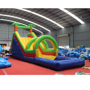Summer Party Inflatable Tropical slip <b>Slide</b> Water Play <b>Slide</b> Inflatable Popular Inflatable Palm Water <b>Slide</b> with Swimming <b>Pool</b> - Product Image 2