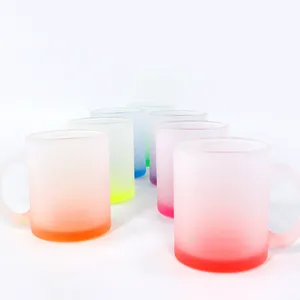Canecas de vidro fosco personalizadas, canecas de vidro com transferência de calor, impressão de logotipo, xícara de café, caneca de natal, presente bonito - Product Image 1
