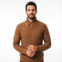 Pull en polyester tricoté style britannique pour homme, coupe ample, col rond, chaud, pour l'hiver, pour jeunes et adultes, commerce transfrontalier