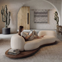Ensemble de canapés modernes en bois massif courbé, ensemble de canapés en tissu pour salon, salon de beauté, hôtel, maison d'hôtes et zone de repos, canapé de réception