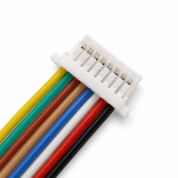 SH1.0 Kabel Harness Pitch 1.0mm Berlapis Timah Tembaga Berisolasi Silika Gel 450mm 2-15 Pin Kepala Ganda Setara JST Merek Xinya 300V
