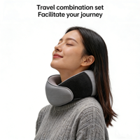 Oreiller de voyage ergonomique en mousse à mémoire de forme en U, écologique et le plus vendu, pour dormir en avion – Accessoire de voyage portable et confortable
