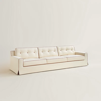 Canapé élégant en tissu velours capitonné avec surpiqûres contrastées, design moderne 2-3 places, personnalisable, pour chambre, appartement, hôtel, salon