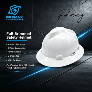 Tam Siperli HDPE Baret |   ANSI/ISEA Z89.1 Sertifikalı V Tipi Endüstriyel Güvenlik Tırmanma Kaskı Darbeye Dayanıklı OEM Özel Logo PPEMAX - Product Image 3