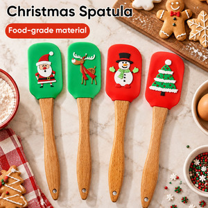 Espátula de silicona navideña - Espátula para hornear de calidad alimentaria - Herramienta para esparcir crema para repostería - Product Image 1