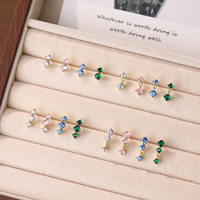 Mlluki – Nouveauté : Ensemble de boucles d'oreilles personnalisées en argent sterling 925 plaqué or 18 carats avec zircon cubique, clous et pendantes