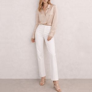 Chemises <span class=keywords><strong>en</strong></span> satin élégantes de haute qualité OEM personnalisées vintage solides pour femmes - Product Image 3