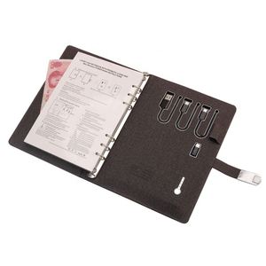 Agenda <span class=keywords><strong>de</strong></span> Cuero Personalizada <span class=keywords><strong>2023</strong></span> con Banco <span class=keywords><strong>de</strong></span> Energía, Papel A5, Cargador Inalámbrico, Diario, Juego <span class=keywords><strong>de</strong></span> Regalo USB - Product Image 4