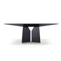 Table de salle à manger rectangulaire moderne de luxe de 70 pouces en bois avec finition en chêne noir pour 6 personnes