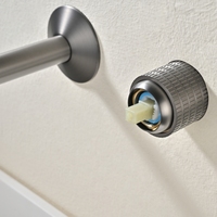 Robinet de lavabo mural moderne en chrome noir mat à 2 trous avec capteur tactile à poignée unique