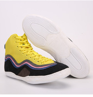 Chaussures de lutte sportives personnalisées OEM chinoises professionnelles du Pakistan pour hommes, cuir souple jaune vert, été rouge, hiver bleu, maille EVA