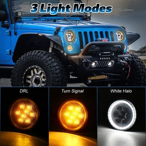 Feux de positionnement avant à LED fumés OVOVS pour calandre, clignotants pour Jeep Wrangler JK JKU 2007-2017 - Product Image 2