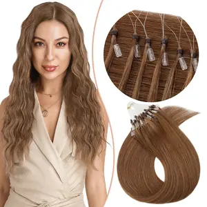 S-noilite wholesale brown color 24 inches straight micro loop hair extension 50g micro loop hair extensions