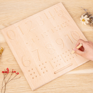 어린이 장난감 교육 나무 장난감 선물 교과서 몬테소리 언어 학습 양면 글자 나무 추적 보드 - Product Image 6