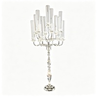 Candélabre en cristal transparent à 13 bras, grand modèle, de haute qualité, style européen de luxe, pour centre de table de mariage et banquet, servant également de porte-bougies, lanternes et pots décoratifs.