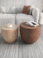 Table basse en bois de pin massif nordique, tabouret en bois de racine, table à thé sculptée, table d'appoint en racine d'arbre, chaise de salon, sans assemblage