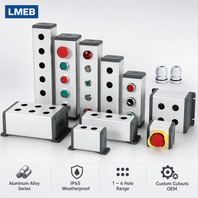 1P 5P ABS Control Box Metal Electrical Max 3A Current 220V Max Voltage Electric Emergency Stop Push Button Electronic 1NO1NC