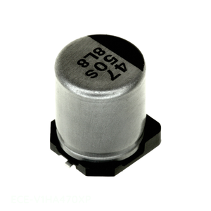 ตัวเก็บประจุแบบ ECE-V1HA470XP ติดพื้นผิว47 uF ตัวเก็บประจุแบบฝาปิด47 uF 20% 50V SMD - Product Image 1