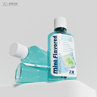 Bouteille de 500 ml personnalisable avec logo, flacon souple en plastique pour bain de bouche, rafraîchisseur d'haleine, solutions de nettoyage buccal, OEM ODM