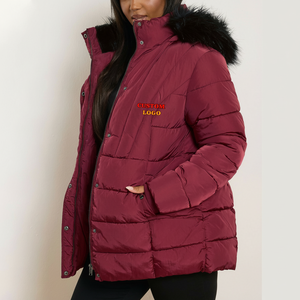 Custom Made Plus Size Stand Collar Detachable Hood Lightweight Waterproof Duck Puffer Jacket Embroidery Rivet Cotton Streetwear - Product Image 1