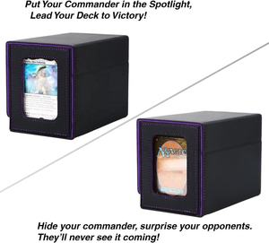 Boîte de rangement Torson pour cartes Yu-Gi-Oh et Magic: The Gathering en cuir PU avec fenêtre, 2 séparateurs et 1 fermeture magnétique - Product Image 6