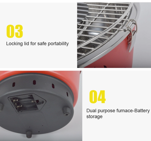 Parrilla Portátil de <span class=keywords><strong>Carbón</strong></span> <span class=keywords><strong>para</strong></span> Exteriores, de Acero Inoxidable Verde con Recubrimiento en Polvo, con <span class=keywords><strong>Bandeja</strong></span> <span class=keywords><strong>para</strong></span> <span class=keywords><strong>Carbón</strong></span>, sin Humo, <span class=keywords><strong>para</strong></span> Viajes - Product Image 6