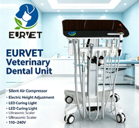 EURVET Unité Dentaire Vétérinaire Portable Compresseur d'Air Silencieux Réglage Électrique de la Hauteur 110-240V Écologique Standard pour Chiens