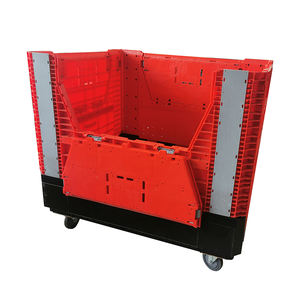 Zware Grote Hdpe Industriële Logistieke Transport Magazijn Opvouwbare Inklapbare Kunststof <span class=keywords><strong>Pallet</strong></span> Box Met Wielen - Product Image 2