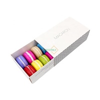 Boîtes en papier pliables personnalisées pour macarons, biscuits, desserts, beignets, avec tiroir coulissant, pour boulangerie