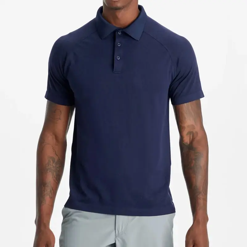T-Shirt da Tennis in tessuto piqué di cotone poliestere OEM Business Polo da Golf da uomo a due colori