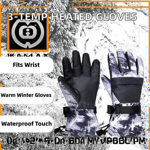 Guantes Eléctricos Unisex de Cuero con Pantalla Táctil Impermeable y Control de Temperatura de 3 Niveles para Invierno, Esquí, Nieve y Camping - Product Image 2
