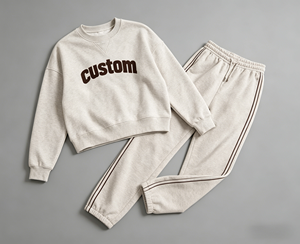 Conjunto Deportivo Informal <span class=keywords><strong>de</strong></span> Algodón <span class=keywords><strong>de</strong></span> Alta Calidad Personalizado <span class=keywords><strong>para</strong></span> Mujer, Sudadera Holgada con Hombros Caídos y Pantalones Deportivos Transpirables - Product Image 1