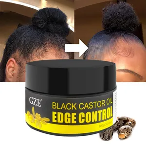 GZE Black Castor Extra Hold Braid Loc Twist Gel Tames Frizz Edges Contains Black Castor Oil Edge Control Hair Wax Gel
