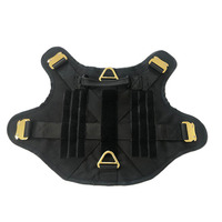 Harnais de dressage tactique robuste et respirant pour grand chien, réglable, avec boucle en métal doré