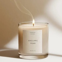 Décoration d'intérieur, bougie parfumée en verre avec étiquette personnalisée de luxe, vente en gros, cire de soja, aromathérapie, coffret cadeau