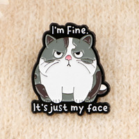 Pin de esmalte de gato gordo lindo con frases divertidas, broche, insignia para mochila, accesorios de ropa, joyería de animales, regalos para amigos